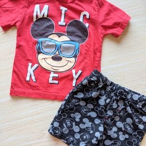 Boys Mickey Mouse 24 Month Short & Tee Set